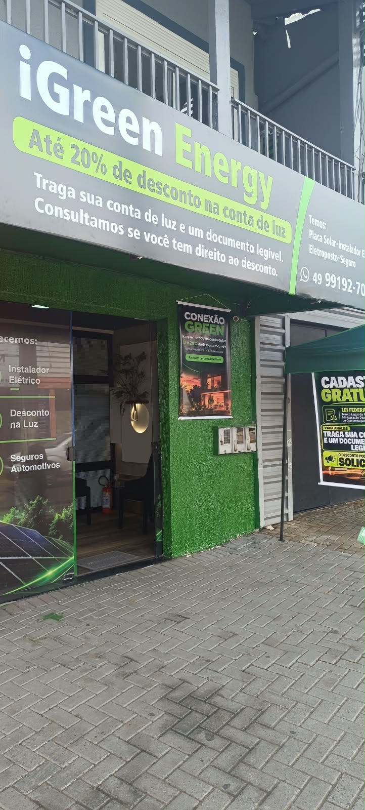 Fachada do espaço em Chapecó
